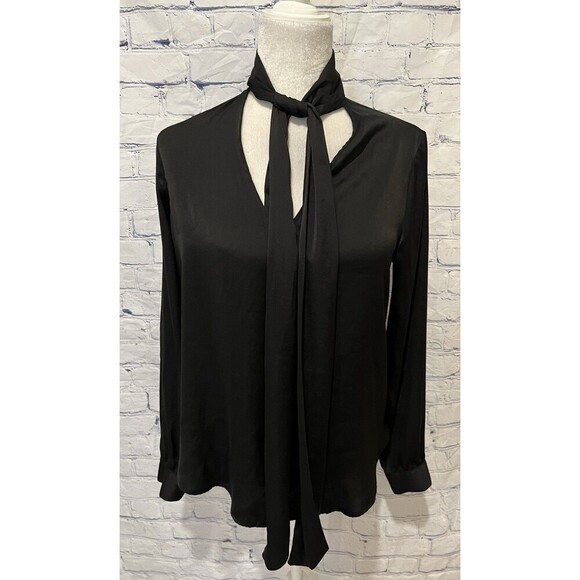 Lord & Taylor necktie long sleeve Silky shirt blouse top size small - Picture 1 of 6